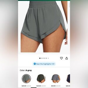 Baleaf Women's A-Grey Athletic Shorts, size small